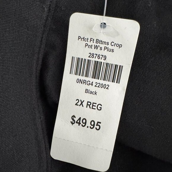 L.L. Bean Perfect Fit Pull On Cropped Pants 2X Black Cotton Blend NWT PT-2619 - Picture 8 of 10